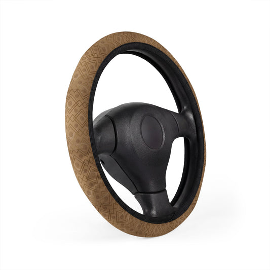 Marble & Gold Leather-Look Steering Wheel Cover — Luxe Lattice