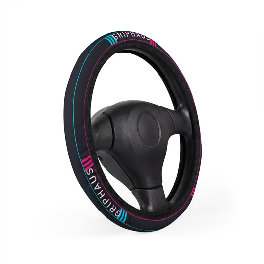Tuner Grid Steering Wheel Cover — Carbon Weave & Neon Chevron
