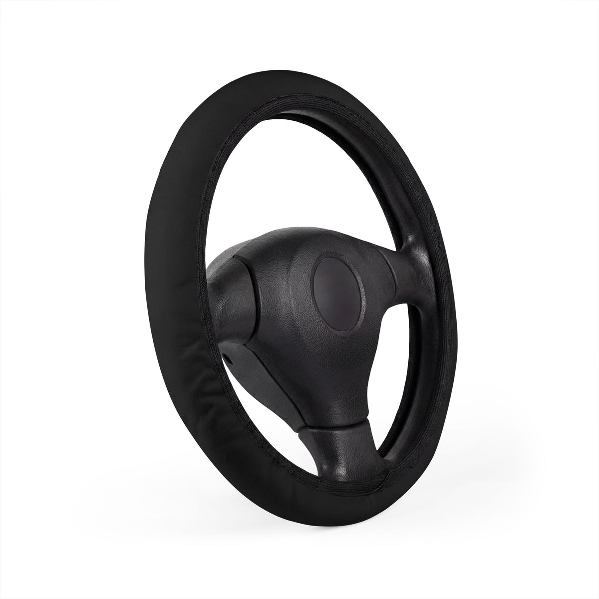 Tactical Hex Mesh Steering Wheel Cover — Industrial Matte Black