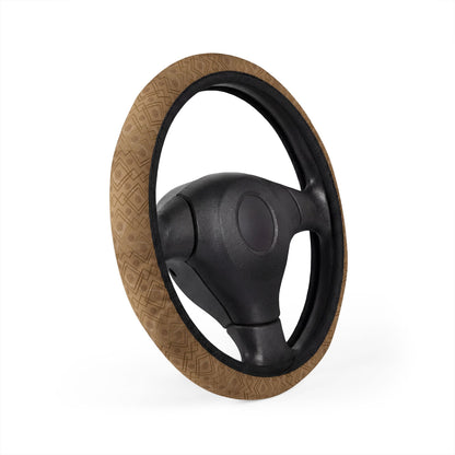 Marble & Gold Leather-Look Steering Wheel Cover — Luxe Lattice