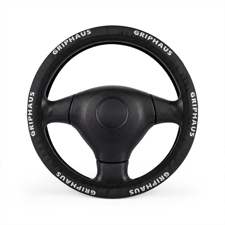 GRIPHAUS Minimal Wordmark Steering Wheel Cover — Modern Clean Typography