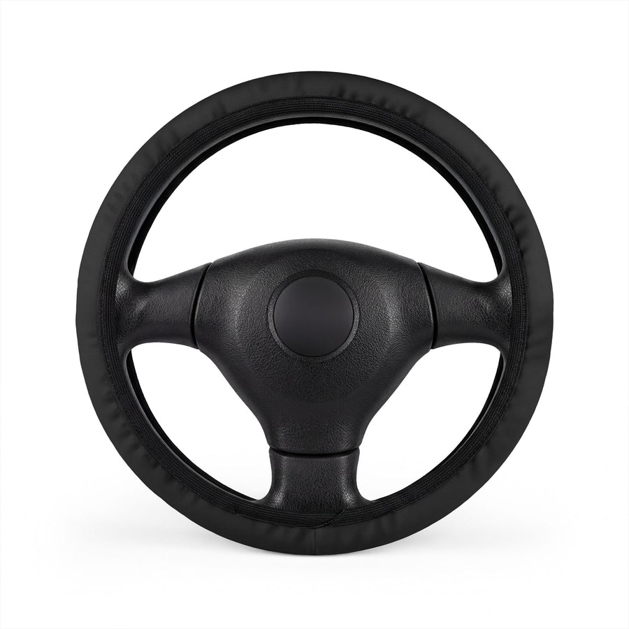 Tactical Hex Mesh Steering Wheel Cover — Industrial Matte Black
