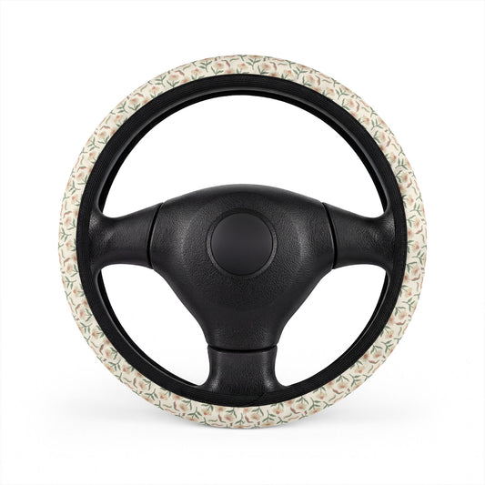 Daisy Daydream Steering Wheel Cover — Retro Boho Pastel Print