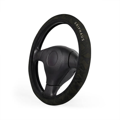 Night Python Steering Wheel Cover — Dark Snakeskin Print