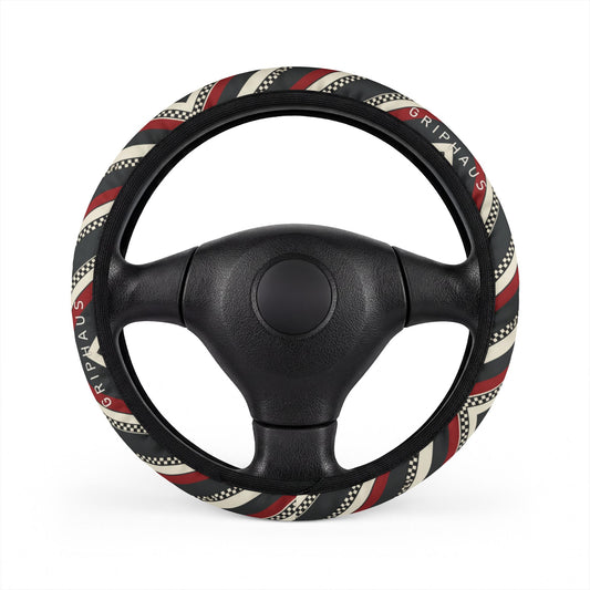 Apex Racing Steering Wheel Cover — Vintage Motorsport Check Print