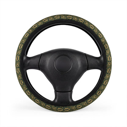 Topo Trail Truck Steering Wheel Cover — Camo & Compass Print
