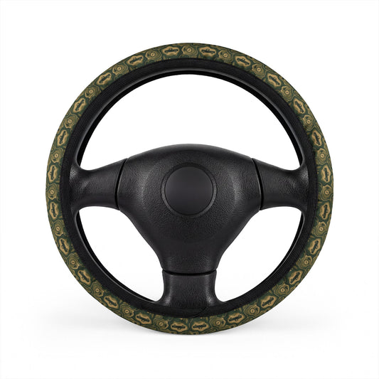 Topo Trail Truck Steering Wheel Cover — Camo & Compass Print