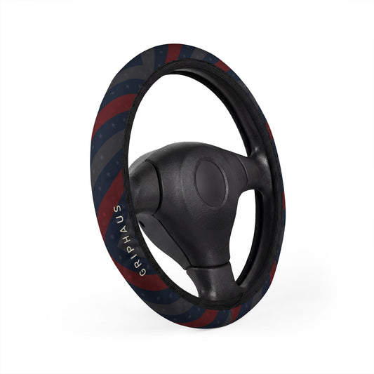 Old Glory Steering Wheel Cover — Tonal Stars & Stripes Print
