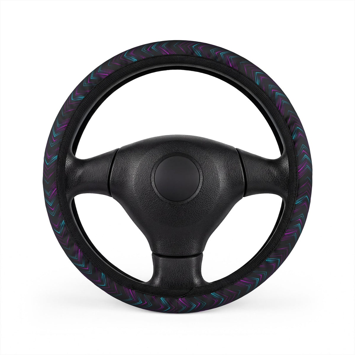 Neon Drift Steering Wheel Cover — Carbon Fiber JDM Streak Print