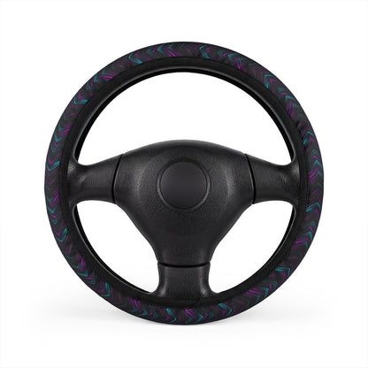Neon Drift Steering Wheel Cover — Carbon Fiber JDM Streak Print