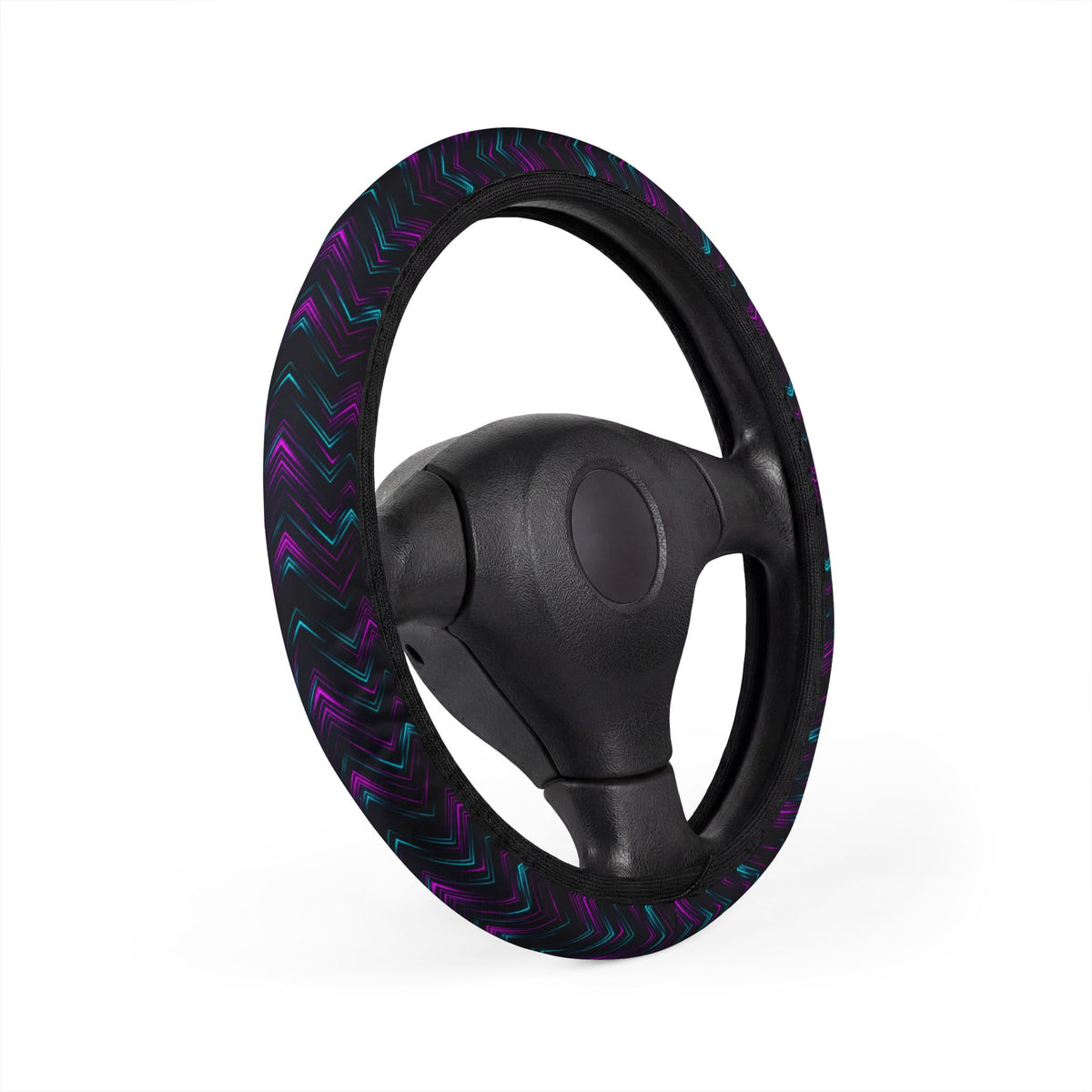 Neon Drift Steering Wheel Cover — Carbon Fiber JDM Streak Print