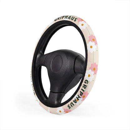Daisy Chain Steering Wheel Cover — Pastel Floral Print