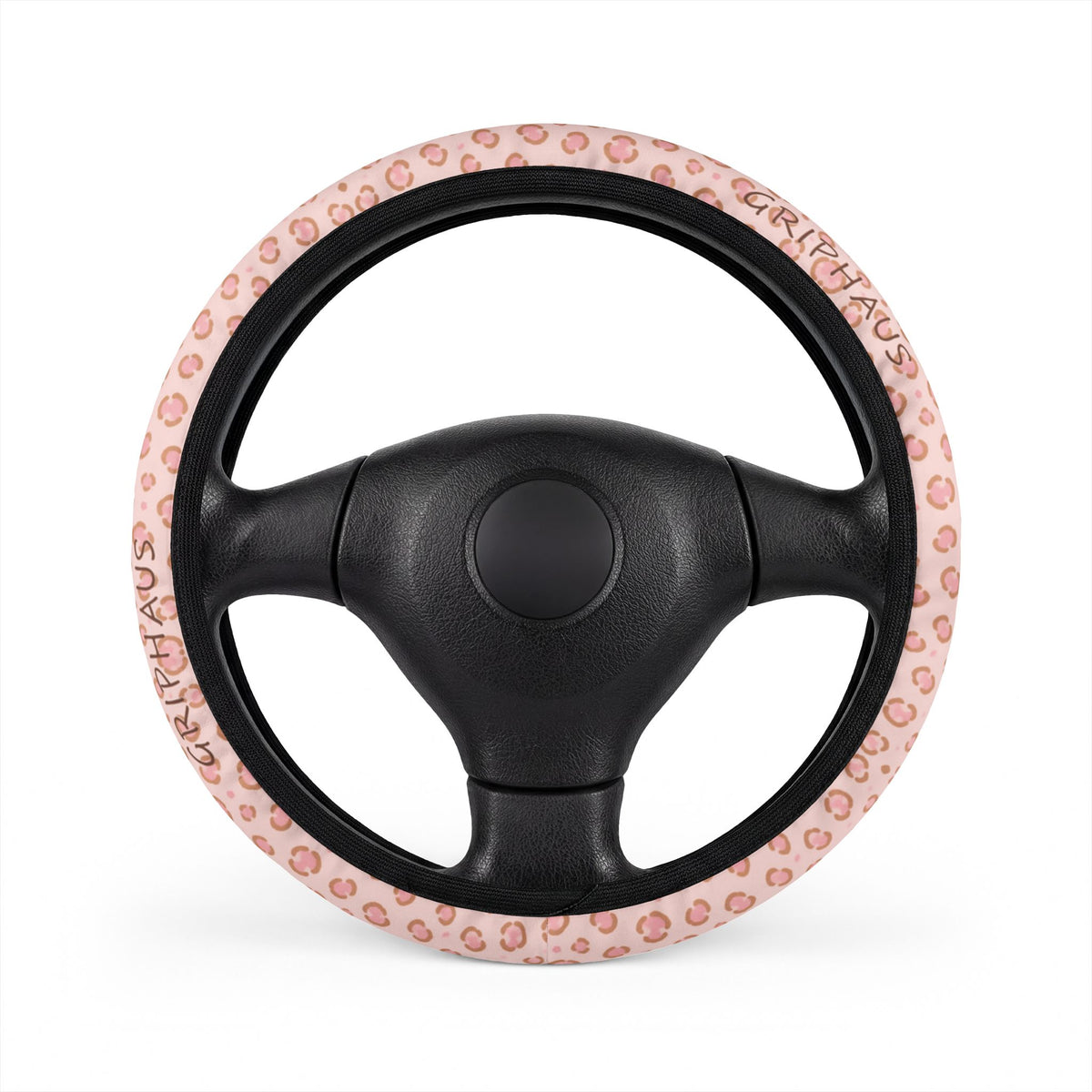 Blush Leopard Steering Wheel Cover — Pastel Spotted Print