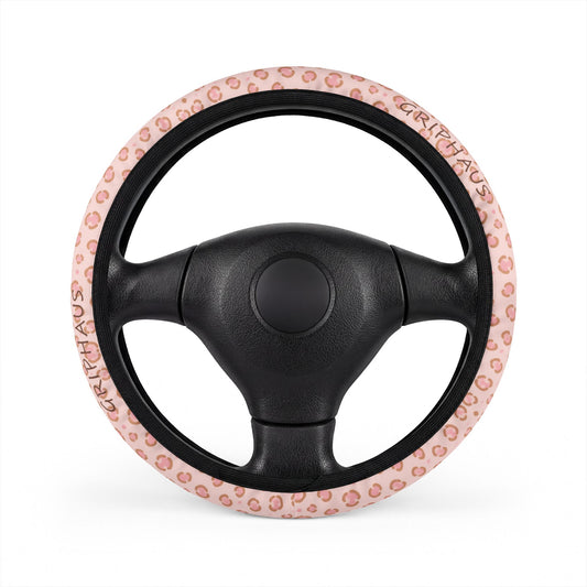 Blush Leopard Steering Wheel Cover — Pastel Spotted Print
