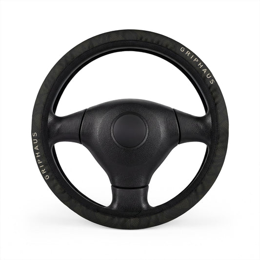 Night Python Steering Wheel Cover — Dark Snakeskin Print