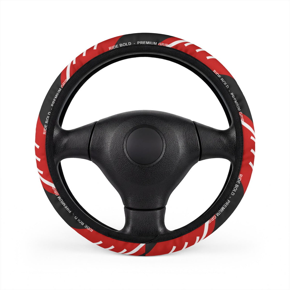 Red Black Tribal Pattern Car Steering Wheel Cover | Aztec Lines