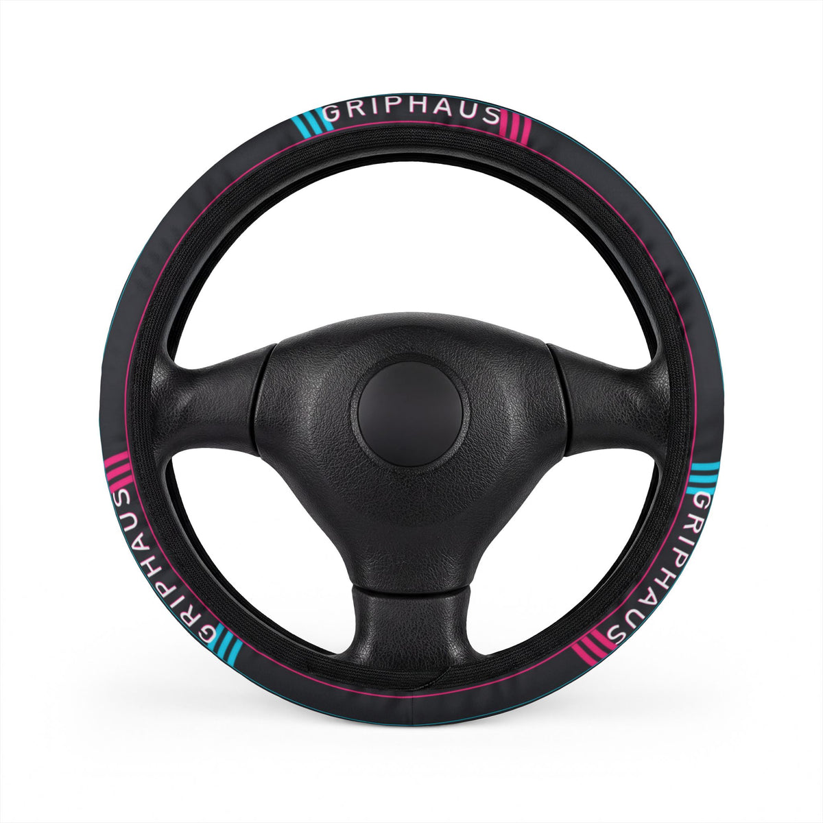 Tuner Grid Steering Wheel Cover — Carbon Weave & Neon Chevron