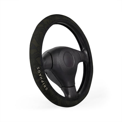 Night Python Steering Wheel Cover — Dark Snakeskin Print