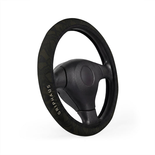 Night Python Steering Wheel Cover — Dark Snakeskin Print