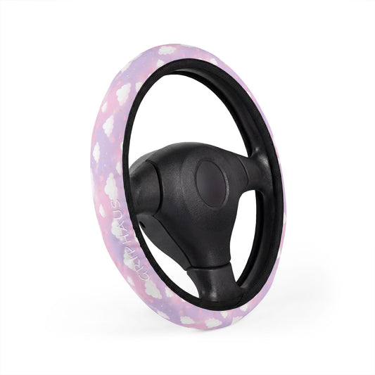 Cloud Nine Steering Wheel Cover — Dreamy Pastel Sky Print