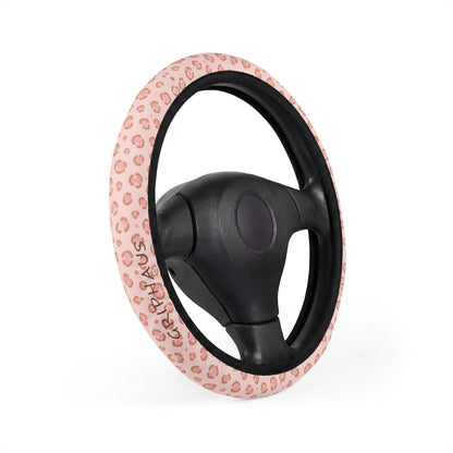Blush Leopard Steering Wheel Cover — Pastel Spotted Print