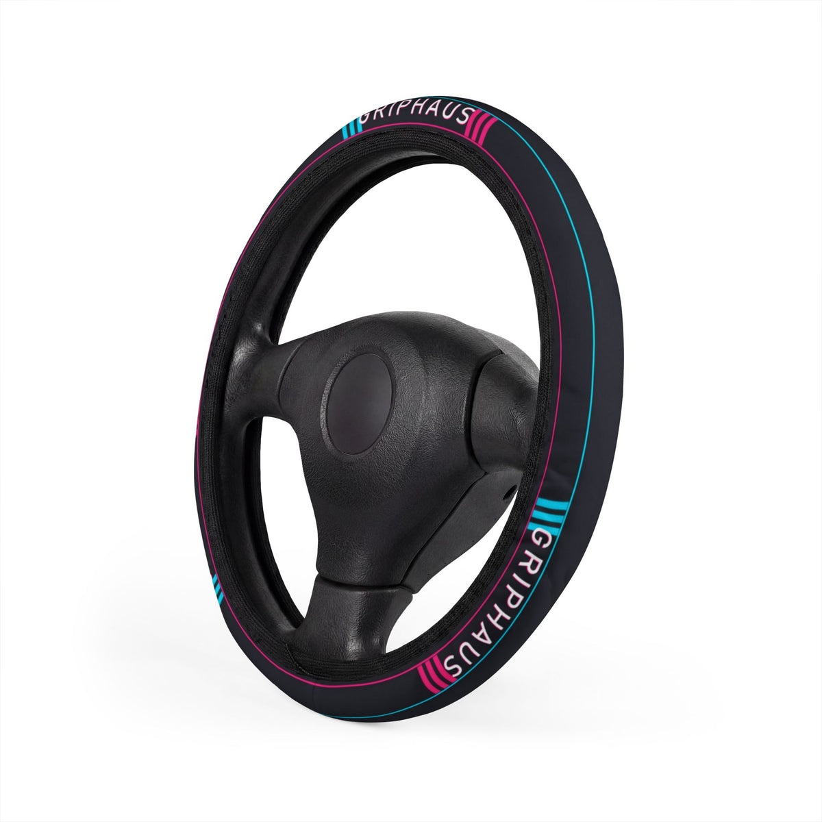 Tuner Grid Steering Wheel Cover — Carbon Weave & Neon Chevron