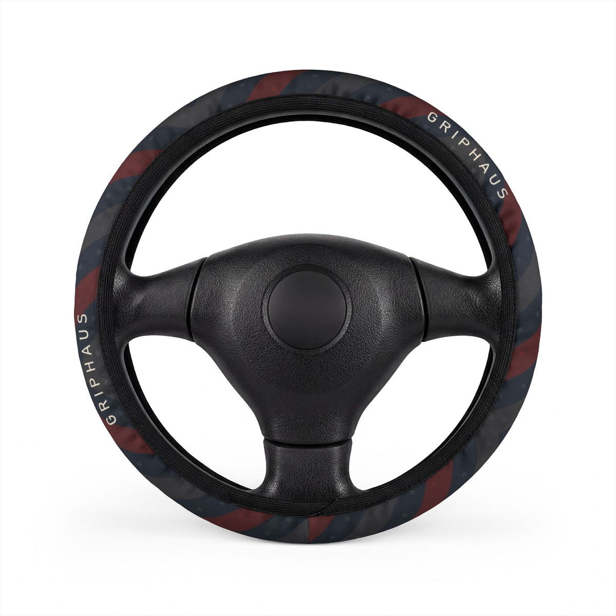 Old Glory Steering Wheel Cover — Tonal Stars & Stripes Print