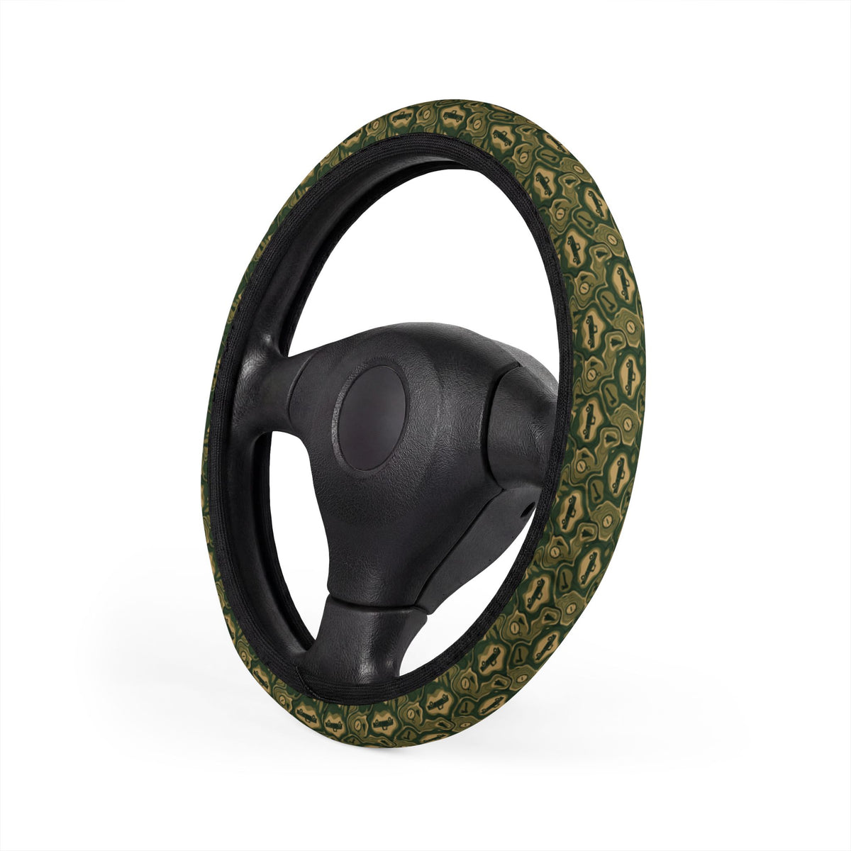 Topo Trail Truck Steering Wheel Cover — Camo & Compass Print