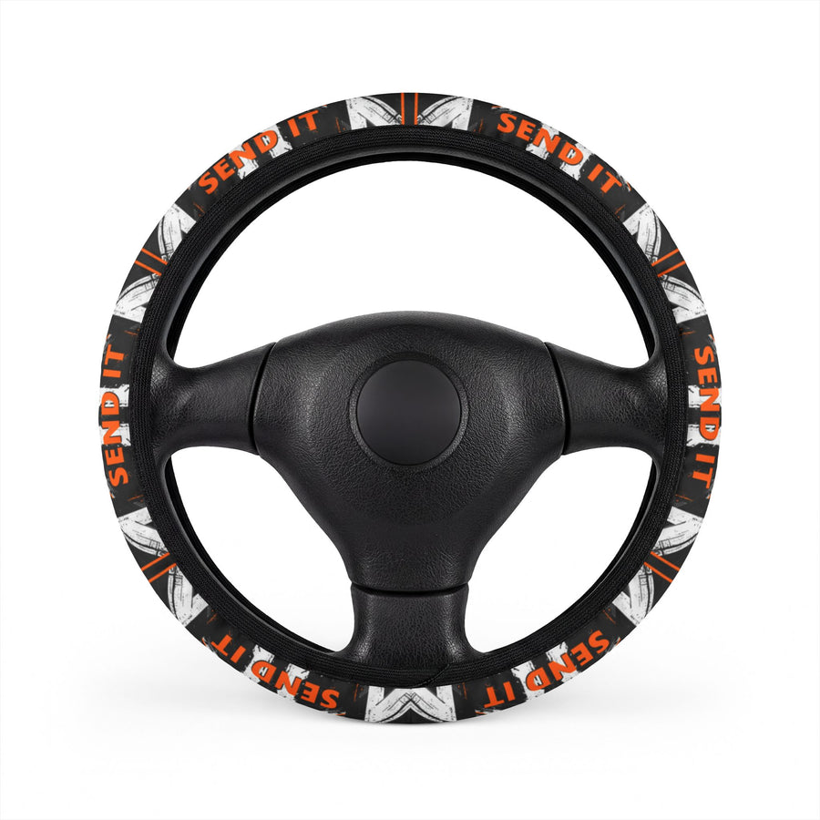 SEND IT Bold Statement Steering Wheel Cover — Streetwear Graphic