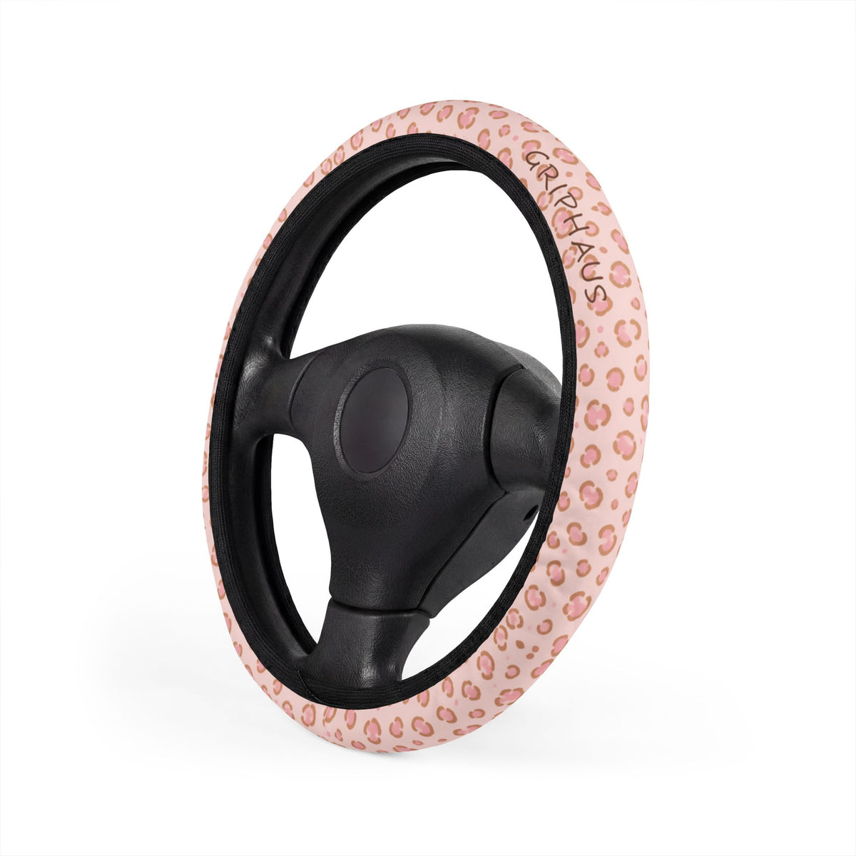 Blush Leopard Steering Wheel Cover — Pastel Spotted Print