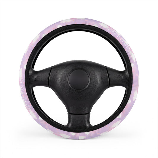 Cloud Nine Steering Wheel Cover — Dreamy Pastel Sky Print
