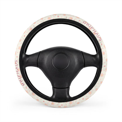 Rosie Bloom Steering Wheel Cover — Blush Daisy & Hearts Print