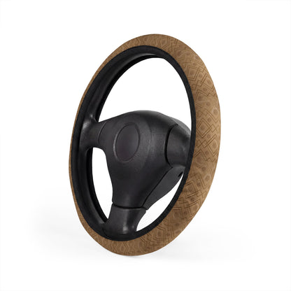 Marble & Gold Leather-Look Steering Wheel Cover — Luxe Lattice