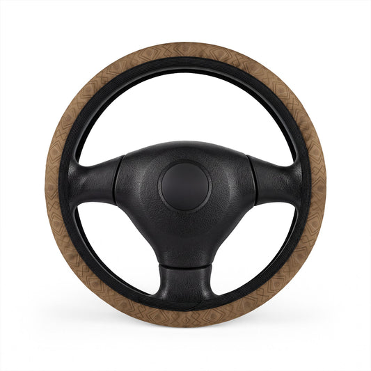 Marble & Gold Leather-Look Steering Wheel Cover — Luxe Lattice