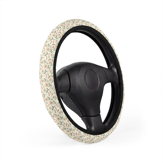 Daisy Daydream Steering Wheel Cover — Retro Boho Pastel Print